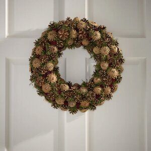 18.5-inch Pine Cone Artificial Christmas Wreath